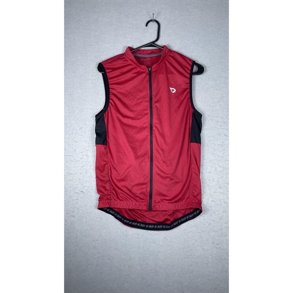 Baleaf Vest Mens Large Red Cycling Gilet Windbreaker Reflective Full Zip Bike - Picture 1 of 8